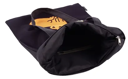 Сумка-шоппер на молнии Капибара с цыпленком (38х35) (текстиль, флис) - фото 3