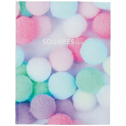 Книга для записей А5 96л кл. "Pom poms" интегр.перепл., глянцевая ламинация - фото 1