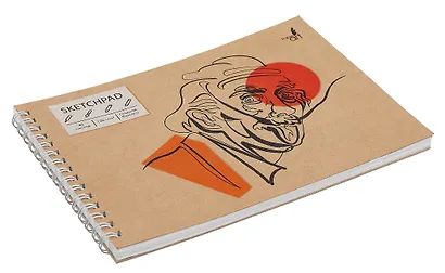 Скетчбук А5 40л "Genius", 120г/м2, обложка крафт картон, выборочный лак, евроспираль - фото 3