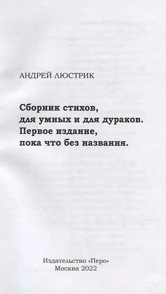 Сборник стихов, для умных и для дураков. Первое издание, пока что без названия - фото 2