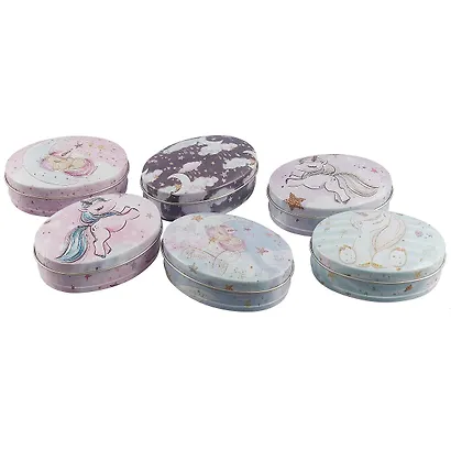 Шкатулка овальная Единорог (пастель с золотом) (металл) (8,5×6) (12-09412-03516-36) - фото 5