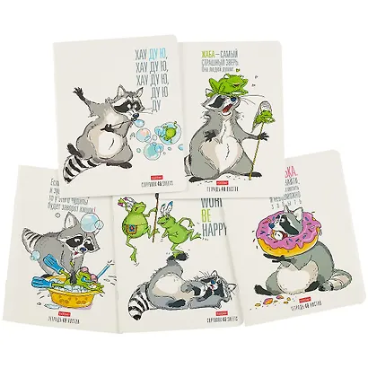 Тетрадь в клетку Hatber, "Прикольный енот", 48 листов, в ассортименте - фото 7