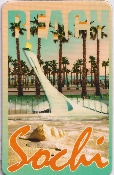 Магнит большой Коллаж с ракушкой (винил) (Сочи) (030-1-135K53) - фото 1