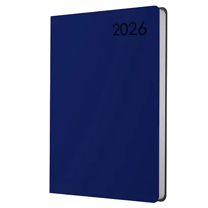 Ежедневник дат. 2026г. А6 176л "Paragraph" синий, 7Б, тв.переплет, иск.кожа, термотиснение, покрытие Soft Touch, скругл.углы, тонир.блок, ляссе, инд.уп - фото 4