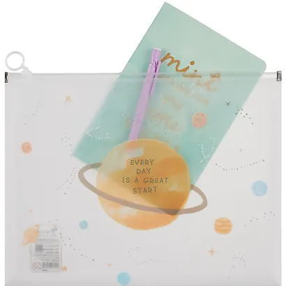 Папка на молнии А4 "Saturn" с расширением, ассорти - фото 2