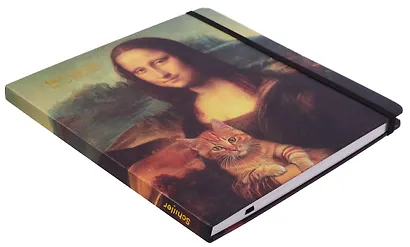 Скетчбук 200*200 56л "КотоАрт. Мона Лиза" 140г/м2, тв.обложка, 7БЦ, резинка, скругл.углы, ляссе - фото 2