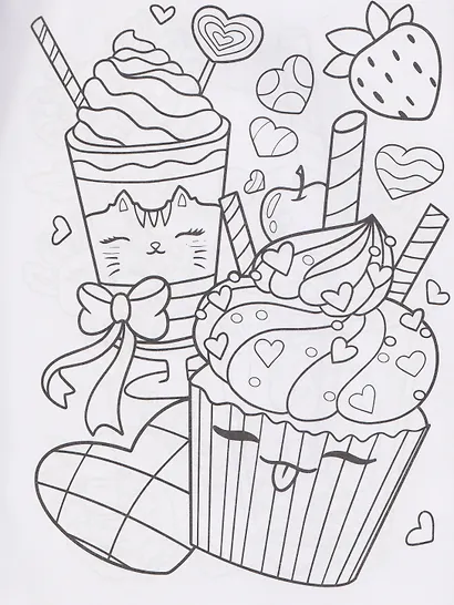 Сладости. Аниме-раскраски с наклейками - фото 4