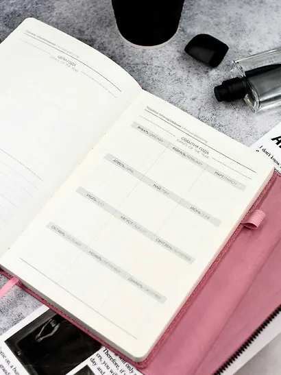 Ежедневник недат. А5 160л "Шеврет делавэ" розовый, кожзам, тв.переплет, блинтовое тиснение, декор.кнопка, декор.молния, магнит.клапан, петля для ручки, офсет, ляссе - фото 15