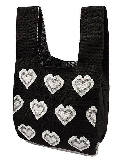 Сумочка вязаная Сердечки (текстиль) (20х33) (12-11515-B005) - фото 3