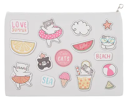 Папка для тетрадей А4 "Cute fat cats" молния сверху, PU, ассорти, Yoi - фото 6