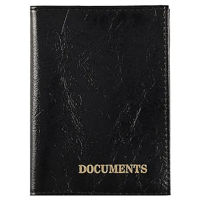 Обложка для автодокументов, чёрная, натуральная кожа, 12.7 x 9.5 см - фото 1