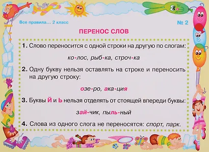Умные многоразовые карточки. Правила русского языка. 2 класс. 16 карточек - фото 4