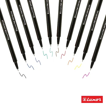 Ручки капиллярные 10 цветов "Fine Writer 045" 0,8 мм, Luxor - фото 6