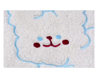 Сумка-шоппер плюшевая Зайчик (белая) (40х36)  (12-ZhenPin-2714) - фото 2