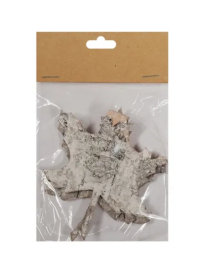 Декоративный элемент из коры в пакете с хедером, лист, 2 шт, 8,5*10 см (11-00278-YW255) - фото 1