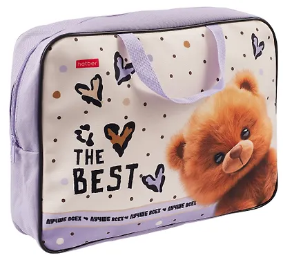 Папка для тетрадей А4 "Пушистый мишка" 35*26,5*4 см, ткань - фото 2