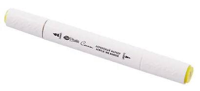 Маркер акриловый "Сонет" горчичный, двусторонний, перо кисть/пуля - фото 3