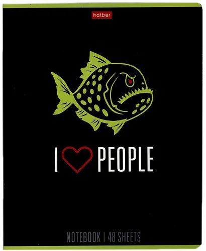 Тетрадь в клетку Hatber, "Люблю людей", 48 листов, в ассортименте - фото 1