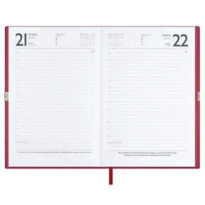 Ежедневник дат. 2026г. А5 176л "Тиволи глосс" красный, кожзам, мягк. переплет, застёжка-резинка, блинт.тиснение, офсет, справ.мат-лы, ляссе, инд.уп - фото 11