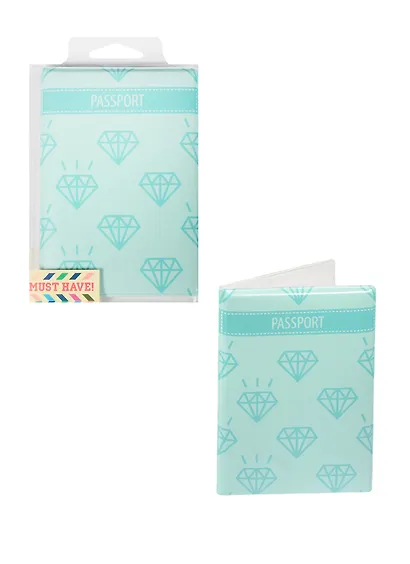 Обложка для паспорта Бриллианты на зеленом фоне (ПВХ бокс) - фото 3