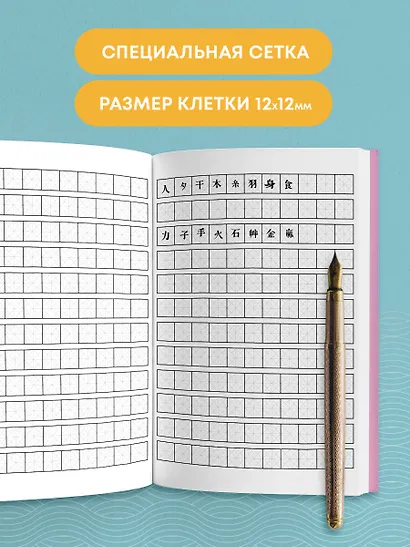 Тетрадь для иероглифов (розовый дракон) - фото 5