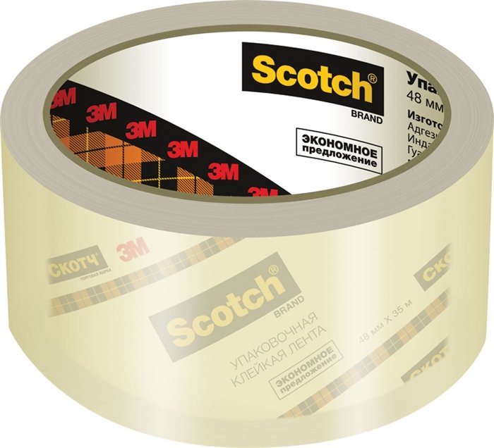 

Лента клейкая 48мм*35м упаковочная, кристально-прозр, Scotch 3M