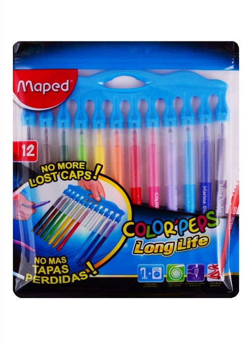 

Фломастеры Maped, Long Live, 12 цветов