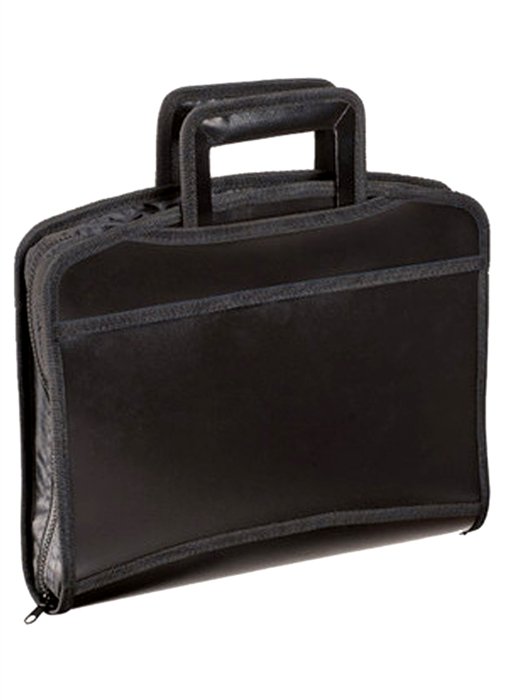 

Папка-портфель А4+ 9отд. пласт., выдвиж. ручки, 1 карман, черный