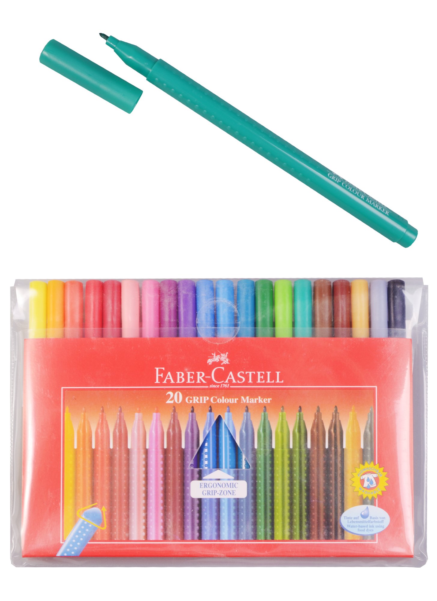 

Фломастеры FABER GRIP 20 цв. блист. упак. кругл. корп.
