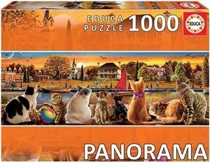 Пазл 1000 деталей Панорама Коты на набережной