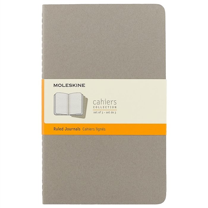 

Набор книг для записей Moleskin Cahier Journal Large, 3 штуки, линейка, мягкая обложка, 40 листов, А5