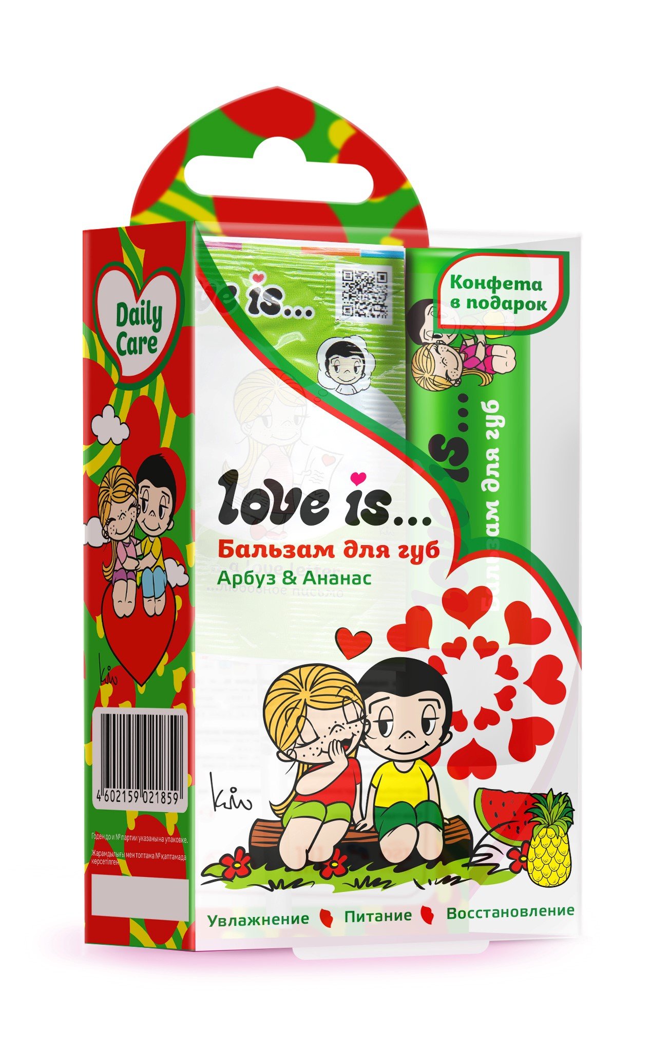 

Набор Love is Бальзам для губ Арбуз-ананас+карамель (ПВХ бокс) (12х6,5) (Гк-134/15)