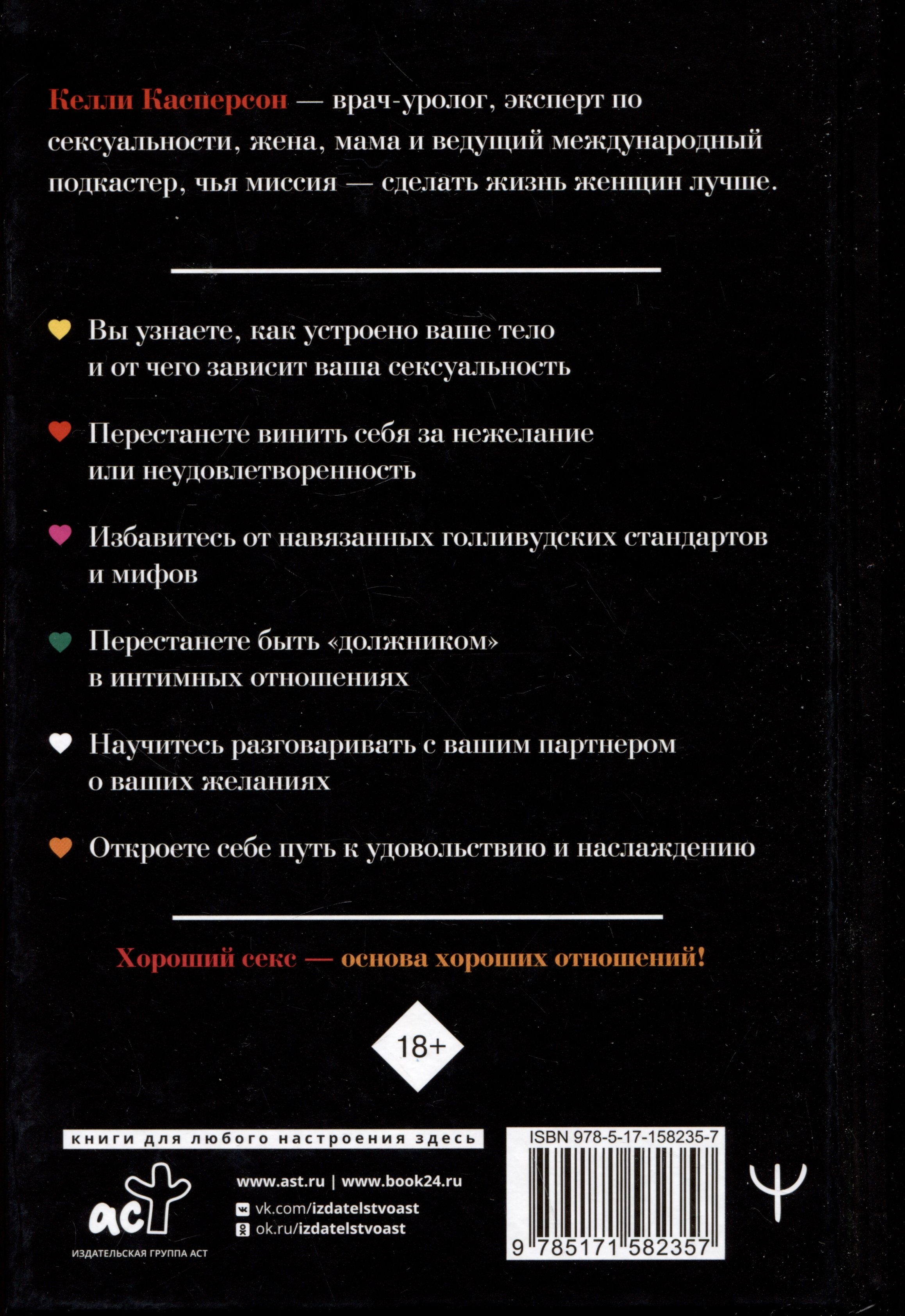 Любовью занимаются. Доказательная сексология. Как на самом деле хочет и  может женщина (Касперсон Келли). ISBN: 978-5-17-158235-7 ➠ купите эту книгу  с доставкой в интернет-магазине «Буквоед»