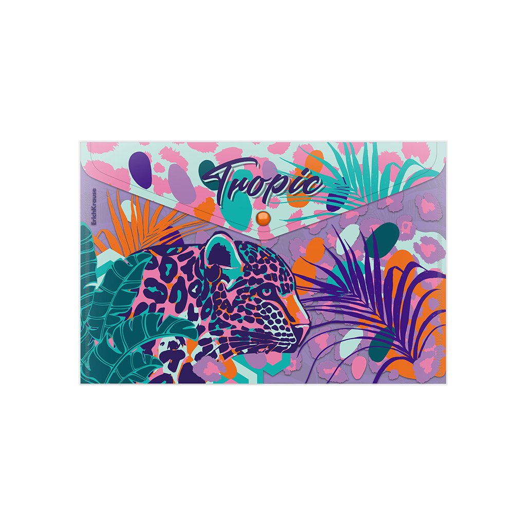 

Папка-конверт A4 на кнопке "Tropical", Erich Krause