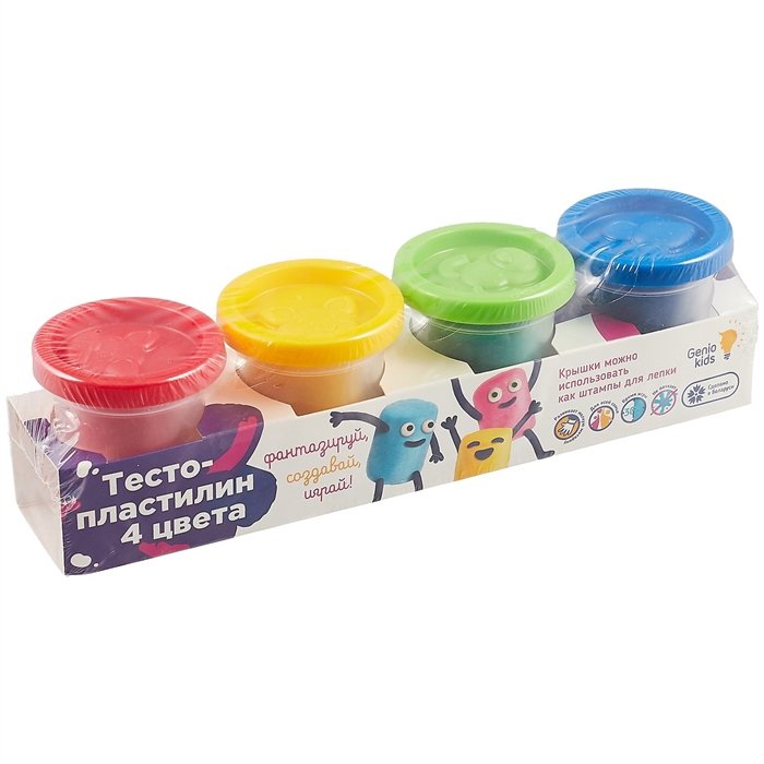 Набор для детского творчества «Тесто-пластилин», 4 цвета