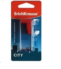 цена Пластиковая точилка ErichKrause® City с контейнером, цвет корпуса ассорти