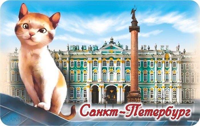 

Сувенир, АКМ, Магнит винил, СПБ.Котик-Эрмитаж, 6*10см
