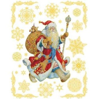 Новогоднее оконное украшение Дед Мороз 30*38 см (31258) (Феникс-Презент)