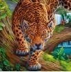Набор для творчества, Рыжий Кот Алмазная мозаика (блест.), Леопард на дереве 20х20см, 22цв AS20042