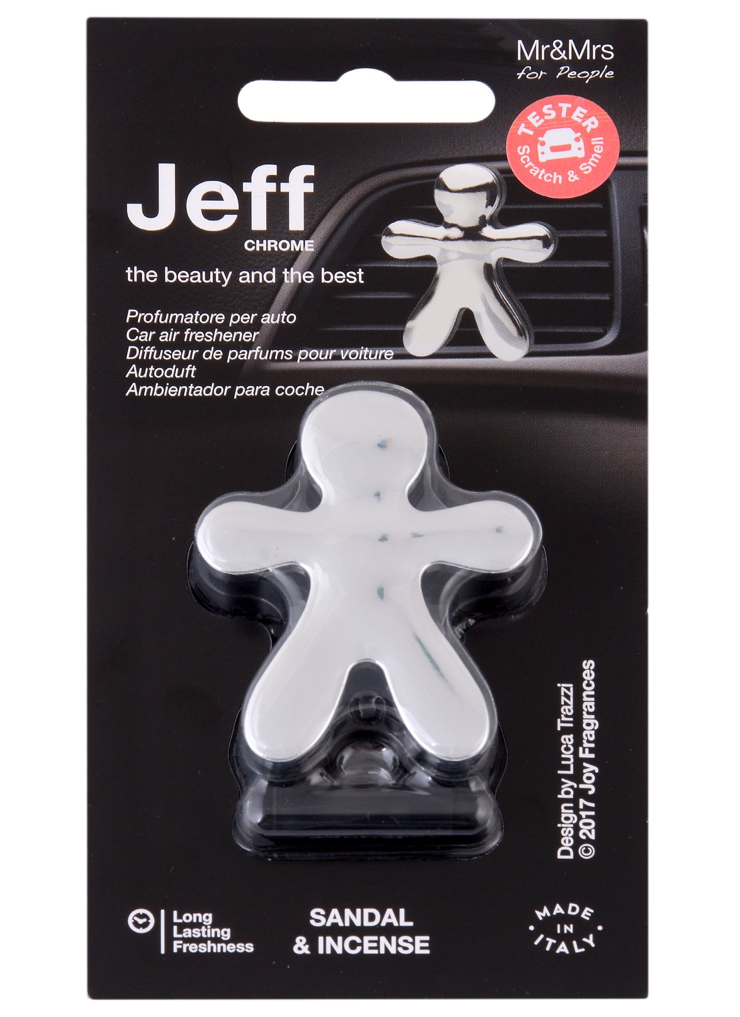 

Ароматизатор для автомобиля Человечек Сандал и Ладан (серебро хром) Joy Fragrances (5х4)