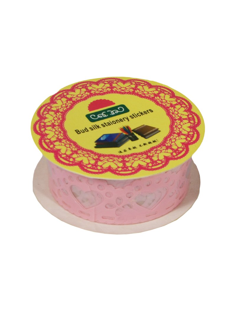 

Клейкая лента ажурная Сердечко розовый (11099304) (2,4см)