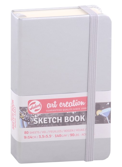 

Блокнот для зарисовок 9*14см 80л "Art Creation" 140г/м2, 7БЦ, Блестящее серебро (цвет металлик), Fabriano