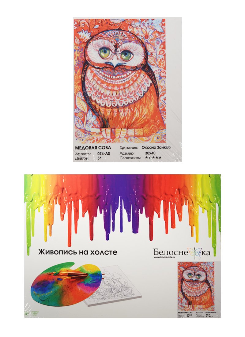 

Живопись на холсте 30*40 см. Медовая сова (074-AS)