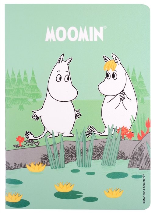 

Записная книжка А6 32л кл. MOOMIN "Муми-тролль и Фрекен Снорк", тонир. внутр. блок, сшивка