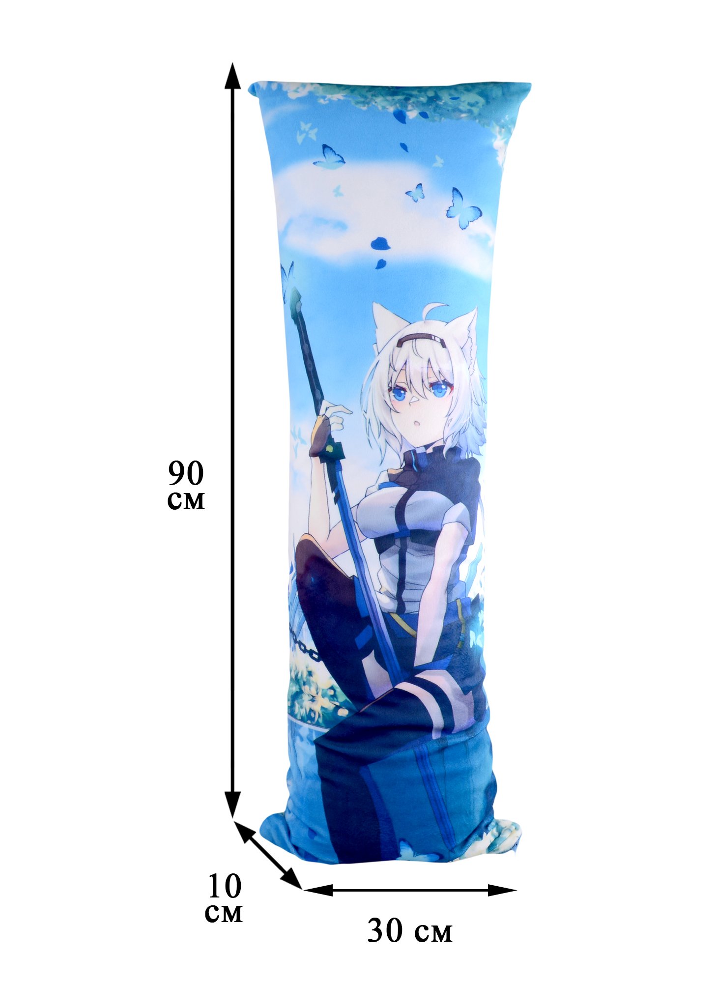 Подушка-обнимашка Аниме Dakimakura Девушка-волшебница с бабочками (Сёдзё)  (цветная) (90х30) | Буквоед (7043238)