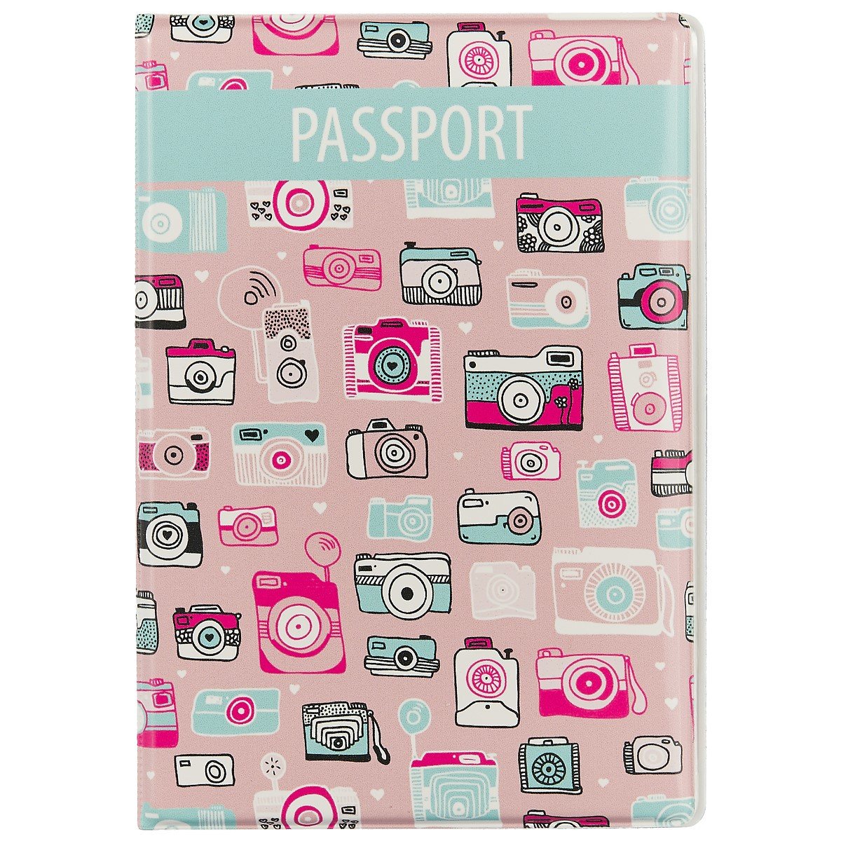 

Обложка на паспорт «Фотоаппараты», розовая