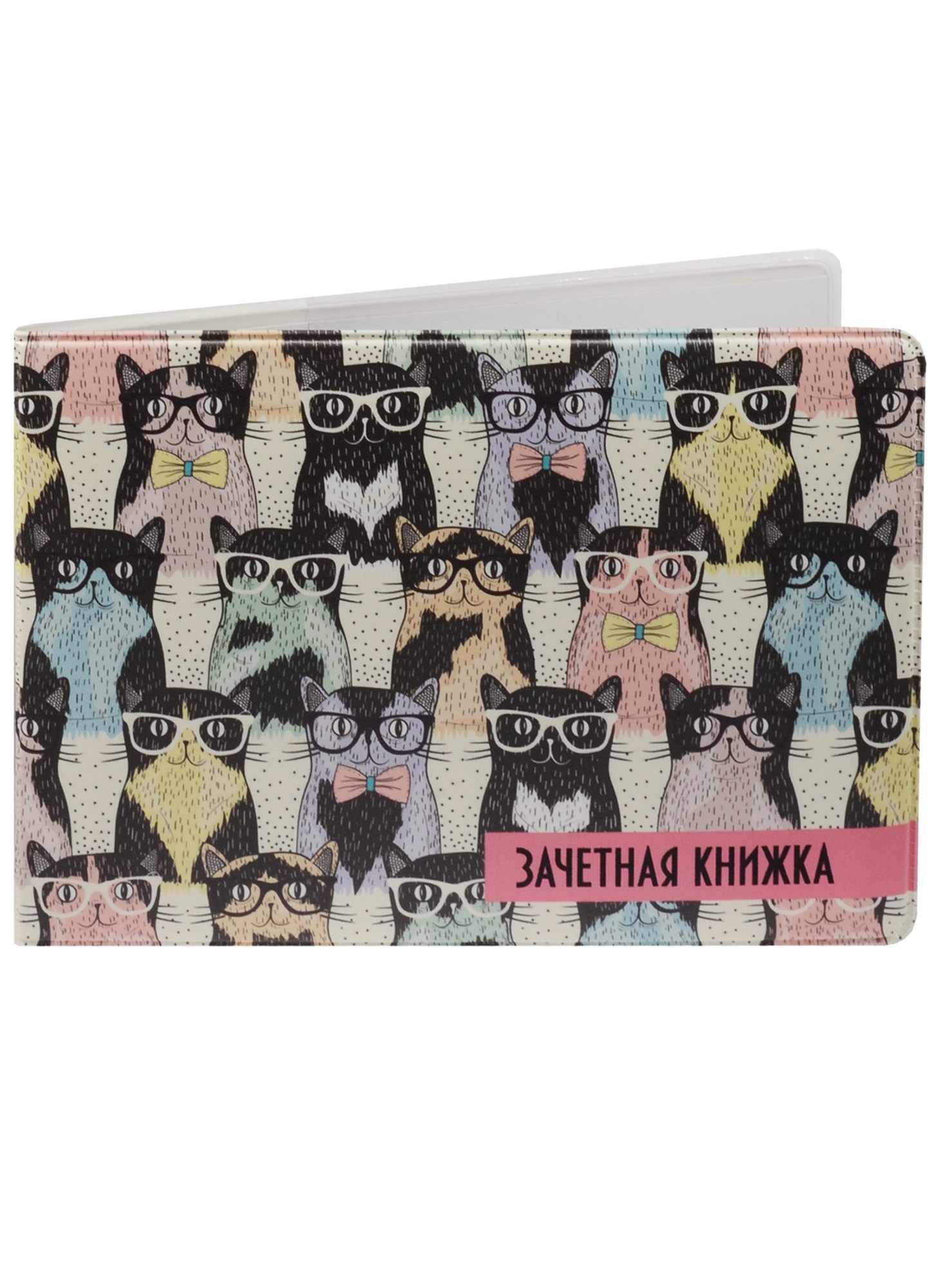 

Обложка для зачетной книжки Коты в очках