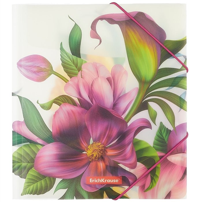 

Папка на резинке A5+ "Tropical Flowers" пластик, Erich Krause