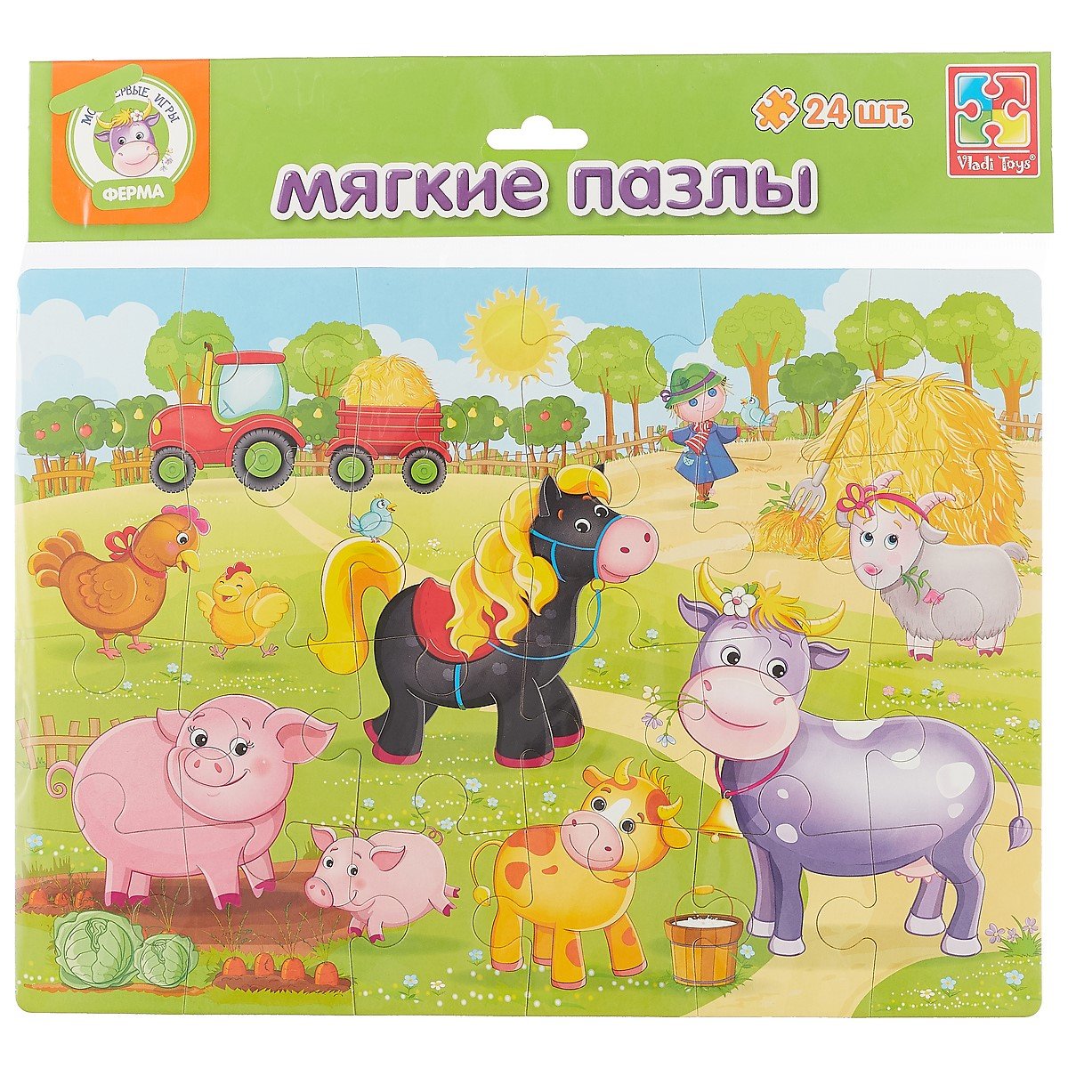 

Мягкие пазлы Ферма А4 24 элемента