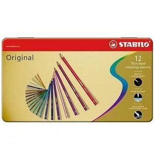 цена Цветные карандаши 12цветов, Stabilo Original в металлическом футляре